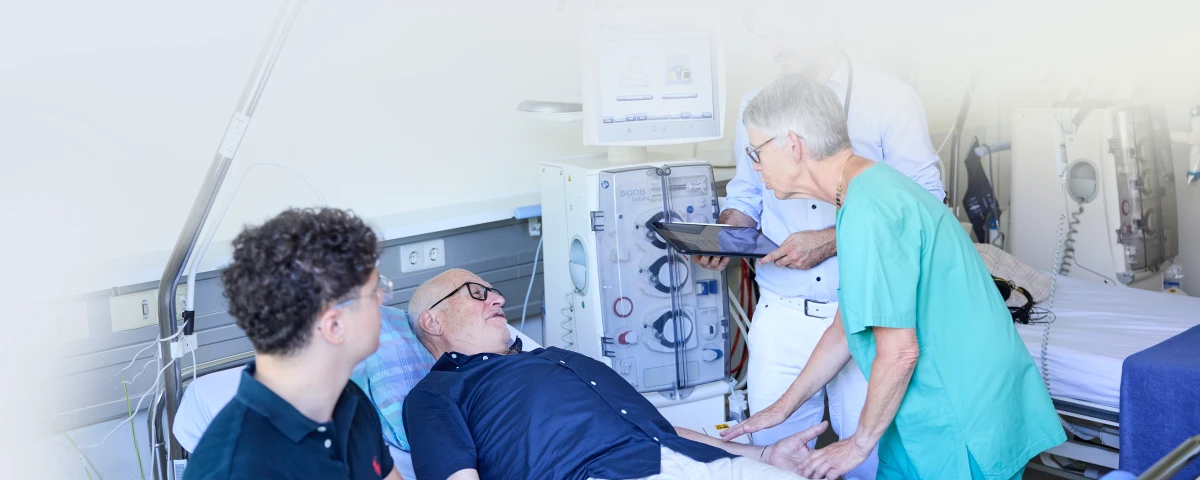 Patient während der Dialyse